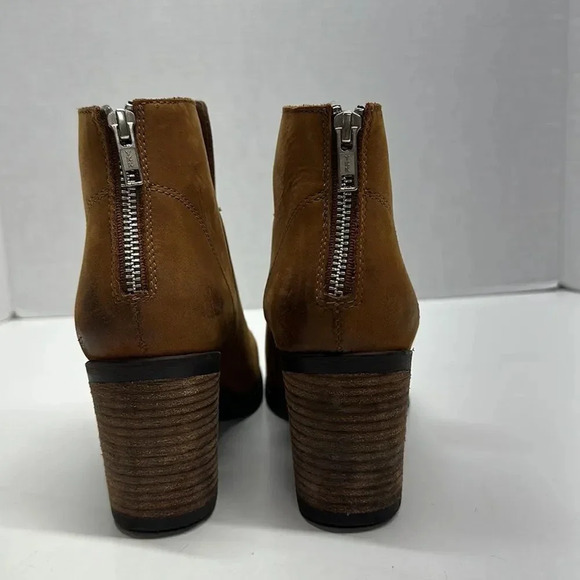 Steve Madden Pawel High Heel Suede Ankle Boots Boot Cognac Brown Women's Size 8 - Picture 4 of 11